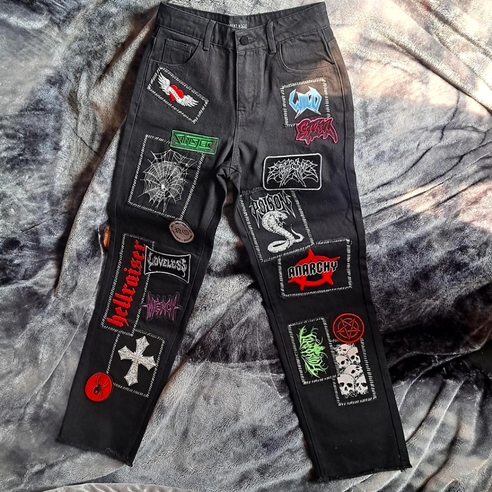 Current mood patched pants